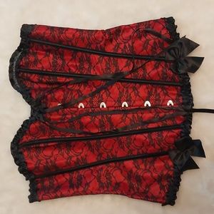 Red and black corset